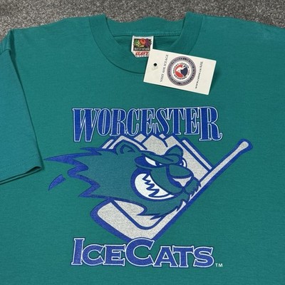 Worcester Ice Cats Shirt Men XL Minor League Hockey AHL Vintage 90s Rare