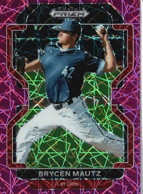 2022 Panini Prizm Draft Picks #PDP59 Brycen Mautz Neon Pink Velocity
