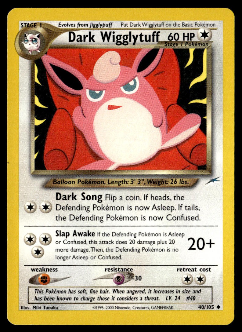 Dark Wigglytuff 40/105 Uncommon Neo Destiny Pokemon 2002
