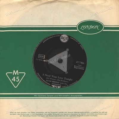 Elvis Presley - I Need Your Love Tonight / A Fool Such As I GER 7'' 1959 '