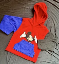 VINTAGE Mickey for Kids Fleece Hoodie Mickey Mouse Pullover M 5-6 