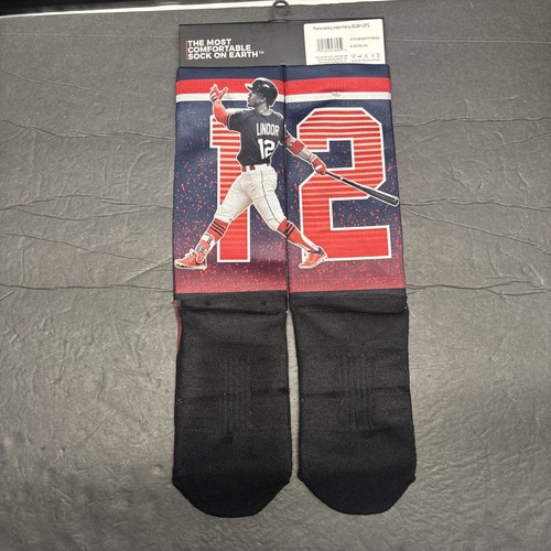 STRIDELINE MLB Francisco Lindor Cleveland Indians SOCKS M/L NWT UNISEX Mr Smile - Picture 4 of 7