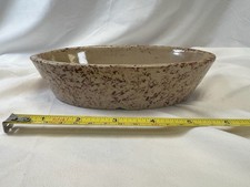 Vintage hand Made Pottery bowl speckled brown USA made!