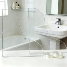 Cadetian Shower Splash Guard, Bathtub Water 8.6" x 7.5", Clear