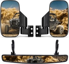 UTV Side Mirrors and Rear Center Mirror with 1.5" to 2" Roll Bar Cage