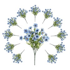 Fake Flowers Outdoor, 12 Bundles UV-Resistant Silk Faux Flowers, Perfect for ...