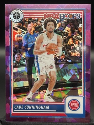 JERSEY NUMBER MATCH 2023-24 Panini NBA Hoops Cade Cunningham Purple Ice 2/149 #