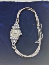 1945 Family Heirloom: Vintage Hamilton 14K White Gold 1 CTW Diamond Watch