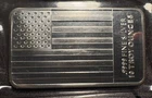 10 OUNCE SILVER BAR, AMERICAN FLAG .9999 PURE IN PLASTIC