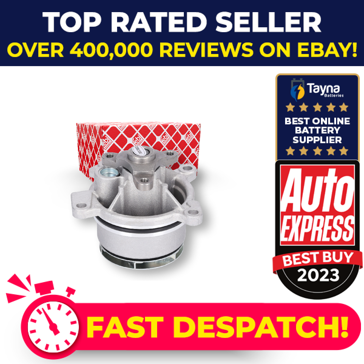 Water Pump fits FORD GALAXY 2.0D 2018 on Coolant 2279316 2279316SK 2527964 Febi