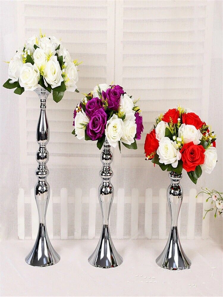 6 BLACK CANDELABRA CANDLE HOLDER FLOWER VASE FLORAL WEDDING TABLE  CENTERPIECES