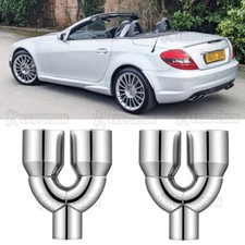 Pair 2.5" ID 3.5" OD Dual Exhaust Pipe For Mercedes-Benz CLA CLA45 AMG