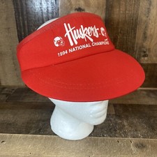 Vintage Nebraska Cornhuskers 1994 National Football Champions Red Strap Visor
