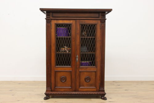 Renaissance Italian Antique Carved Pine Bookcase, Iron Grills #52335 - Picture 5 of 17