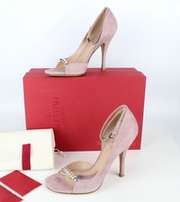 NEW VALENTINO GARAVANI d'Orsay Heeled Rhinestone Suede Sandal, EUR 38, MSRP$1095