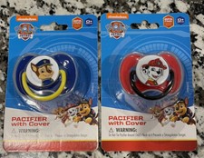 2 Paw Patrol Baby Pacifiers With Cover BPA Free Marshall Chase