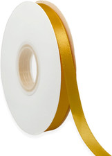 Gold Ribbon 3/8 Inch X 50 Yards Satin Ribbon Continuous, Single Face, for Crafts