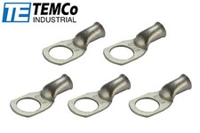 5 Lot 6 AWG 1/2" Hole Ring Terminal Lug Tin Plated Copper Uninsulated Gauge