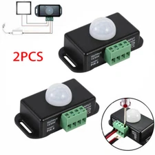 2pcs Body Infrared PIR Motion Sensor Switch for LED Light Strip Automatic 12V CS