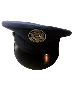 Vintage Men's Bancroft Military Officers? Blue Military Cap-7 1/8