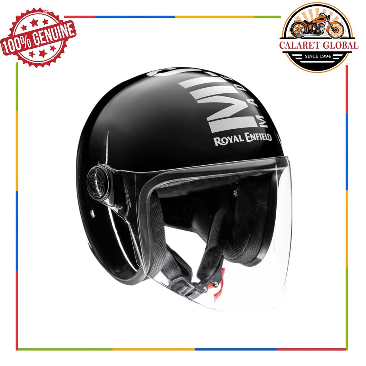 autofurnish bike motorcycle royal enfield german style helmet with goggles FIT FOR ROYAL ENFIELD MOTORCYCLE OPEN FACE MLG (V) HELMET GLOSS BLACK