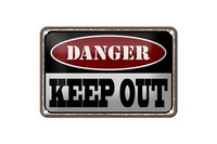 Blechschild Spruch 18X12 Cm Danger Keep Out Kein Zutritt Deko Schild