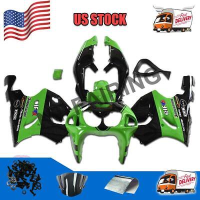 Fit for 1996-2003 Kawasaki ZX7R Black and Green ABS Plastic Fit for 1996-2003 Kawasaki ZX7R Black and Green ABS Plastic