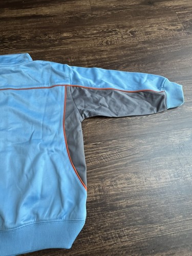 Nike Track Jacket Kids Size 4 Blue Gray Embroidered Logo Full Zip Swoosh - Picture 10 of 11