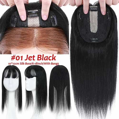 100% Echthaar Topper Toupet Extensions Clip In Remy Human Hair Toupee Haarteil l - Bild 33 von 84