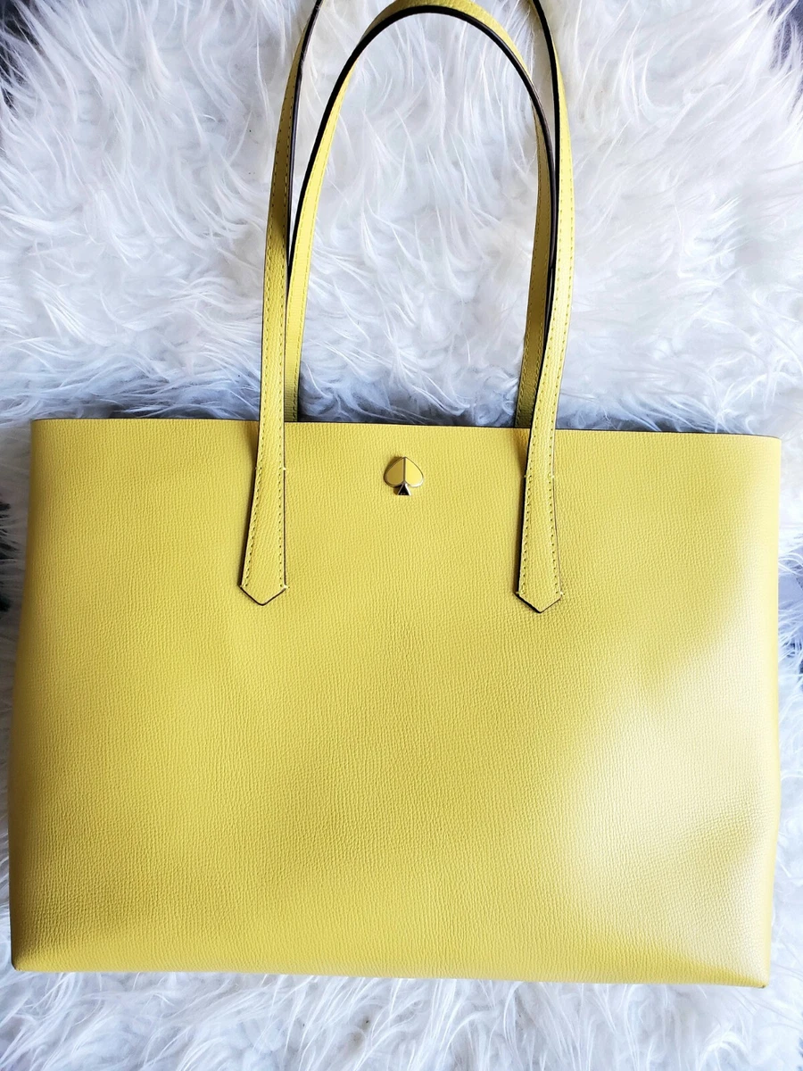 Lime yellow Kate Spade large tote bag purse hand bag