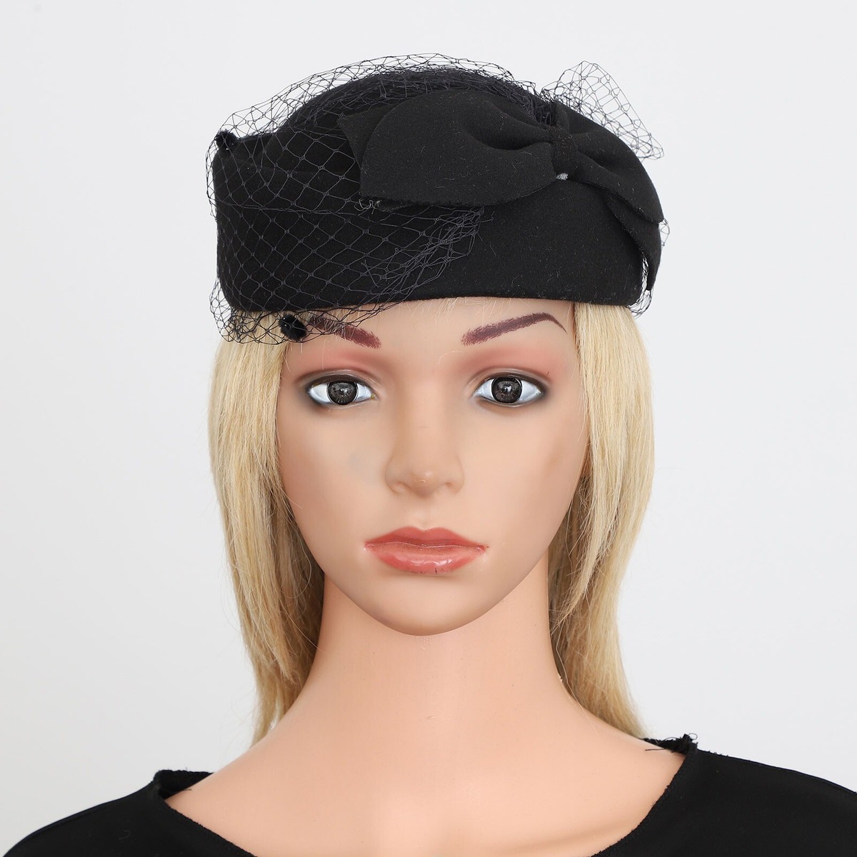 Women\'s Derby Hat Fascinator Pillbox Headband for Formal Events Tea Party Fascinators Hat Velvet Bow Feather Bridal Vintage  main image 3