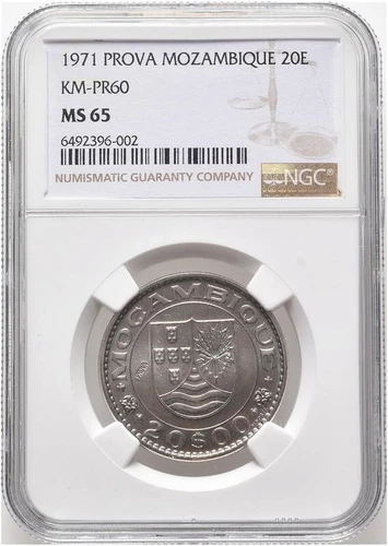 MOZAMBIQUE 1971 20 Esc., NGC MS65 (PROVA) KM-Pr60