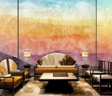 3D Colorful Mountain Painting Self-adhesive Removeable Wallpaper Wall Mural