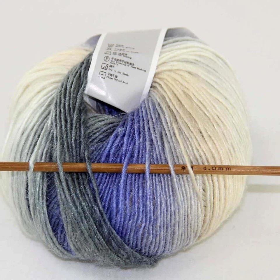 New 6Balls x50g Soft Warm Cashmere Wool Colorful Rainbow Shawl Hand Knit Yarn 15 - Image 3 of 4