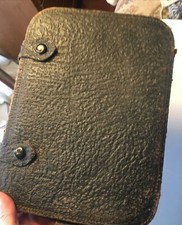 Antique Pebbled Leather Expandable Case Inside Snap Pocket Outer Loop 10  X 7  