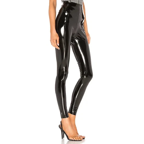 Women Faux Latex High Waist Bodycon PU Leather Pencil Leggings PVC Trousers - Picture 6 of 16