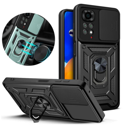 For Xiaomi Redmi Note 11 10 Pro Mi 12 11T Slide Shockproof Ring Stand Case Cover