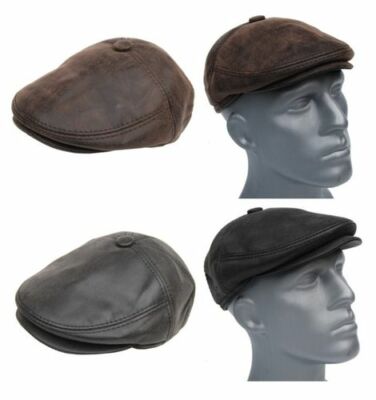 Cool4 6-Panel FLATCAP VINTAGE LEDER OPTIK Schiebermütze Retro Cap WFC03