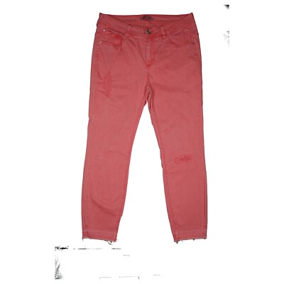 COMMA, June ladies stretch 7/8 jeans trousers slim skinny fit 38 M W29 pink used look