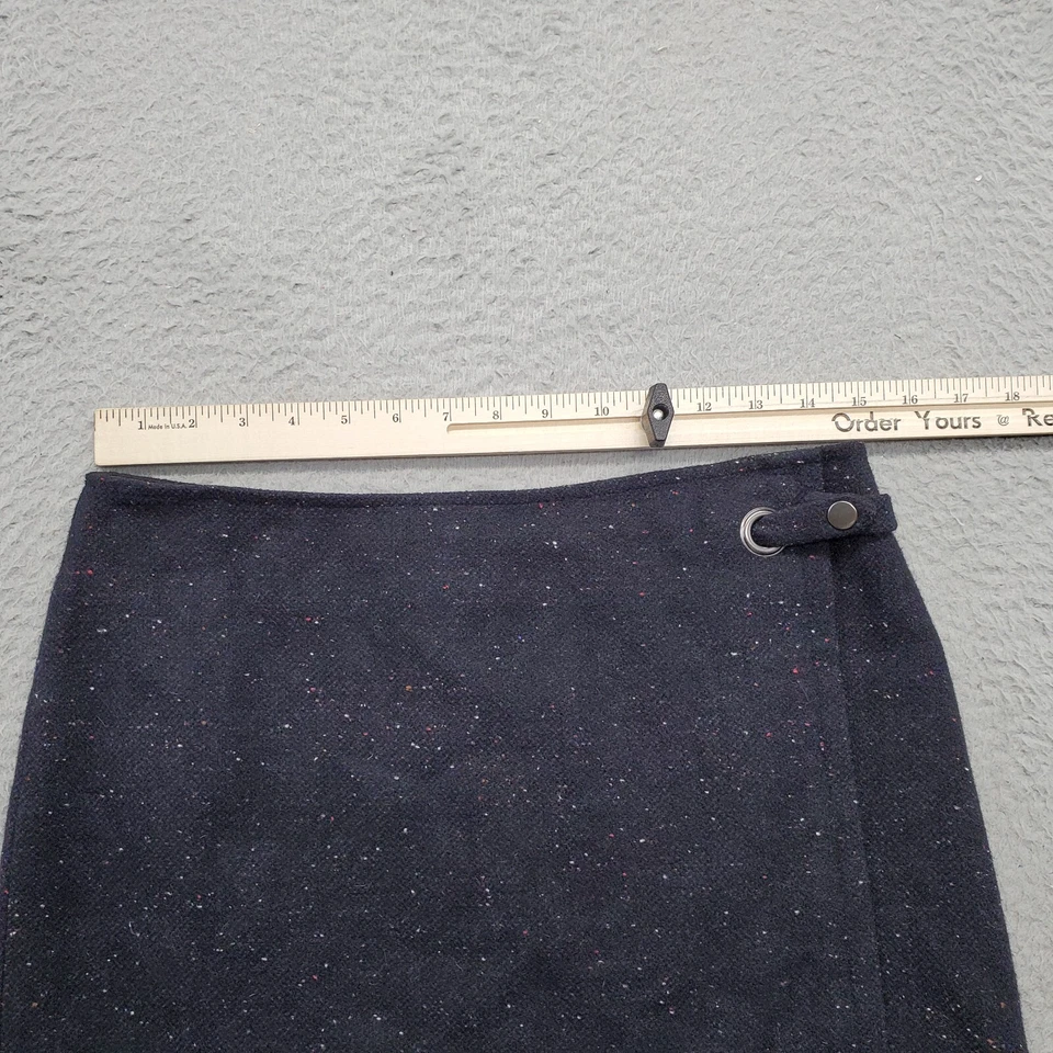 Falda envolvente Banana Republic para mujer talla 6 negra forrada de lana cremallera lateral a presión Foto 4 de 4