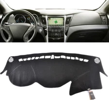 Car Dash Cover Mat Dashboard Pad Black Carpet for Hyundai Sonata 2010 - 2014