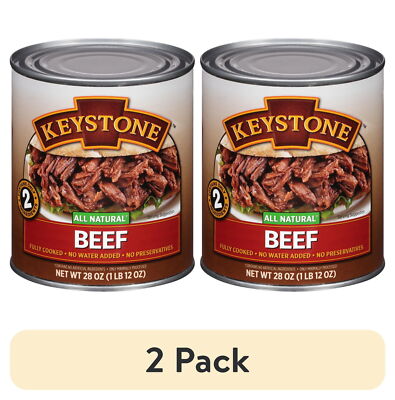 (2 pack) All Natural Beef, Fully Cooked, Canned Meats, High Protein, 28 oz Can