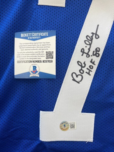 Bob Lilly "HOF 80" Autographed Custom Dallas Cowboys Jersey Beckett Authentic - Picture 3 of 5