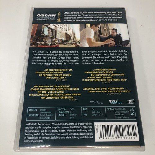 Citizenfour (OmU) - Indigo 999848 PAL- (DVD Video/Documentation) Edward Snowden - Picture 2 of 5
