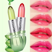ALOE VERA Moistourizing Lip Natural Temperature changeable Jelly Lipstick |us~