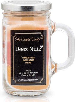 Deez Nutz Scented Candle - Banana Nut Bread, Toasted Coconut, 10.5 oz, Brown 