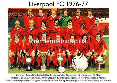 LIVERPOOL FC 1976 77 BOB PAISLEY KEVIN KEEGAN EMLYN HUGHES 16 SIGNED liverpool-fc-1976-77-bob-paisley-kevin-keegan-emlyn-hughes-16-signed