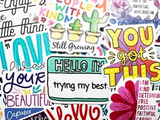 50 Inspirational Quote Stickers Motivation & Affirmation Pack Laptop Decals