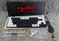 HXSJ V800 68 Keys Type-C Wired Cool Backlight Mechanical Keyboard  - Ice Blue