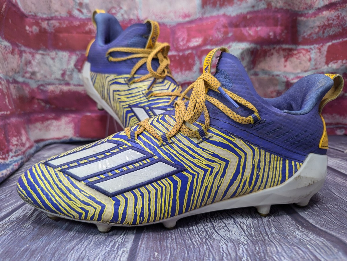 Adidas Adizero 10.0 Zubaz Yellow Purple Football Cleats Mens
